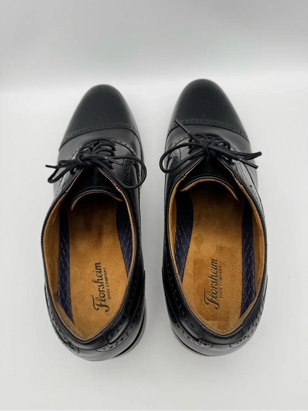 Florsheim Rucci Cap Toe Balmoral Oxford Black Dress Shoes Men's Size 13 W